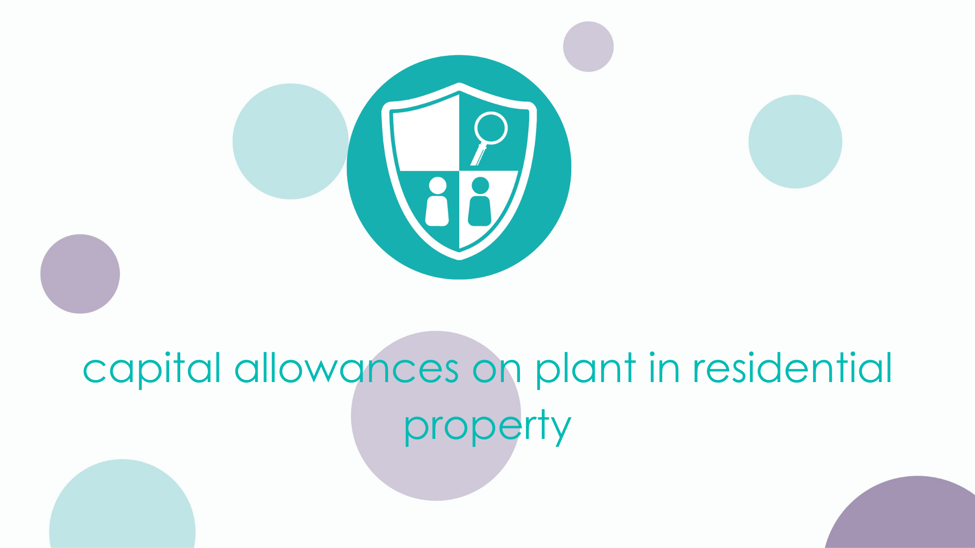 capital allowances on plant in residential property