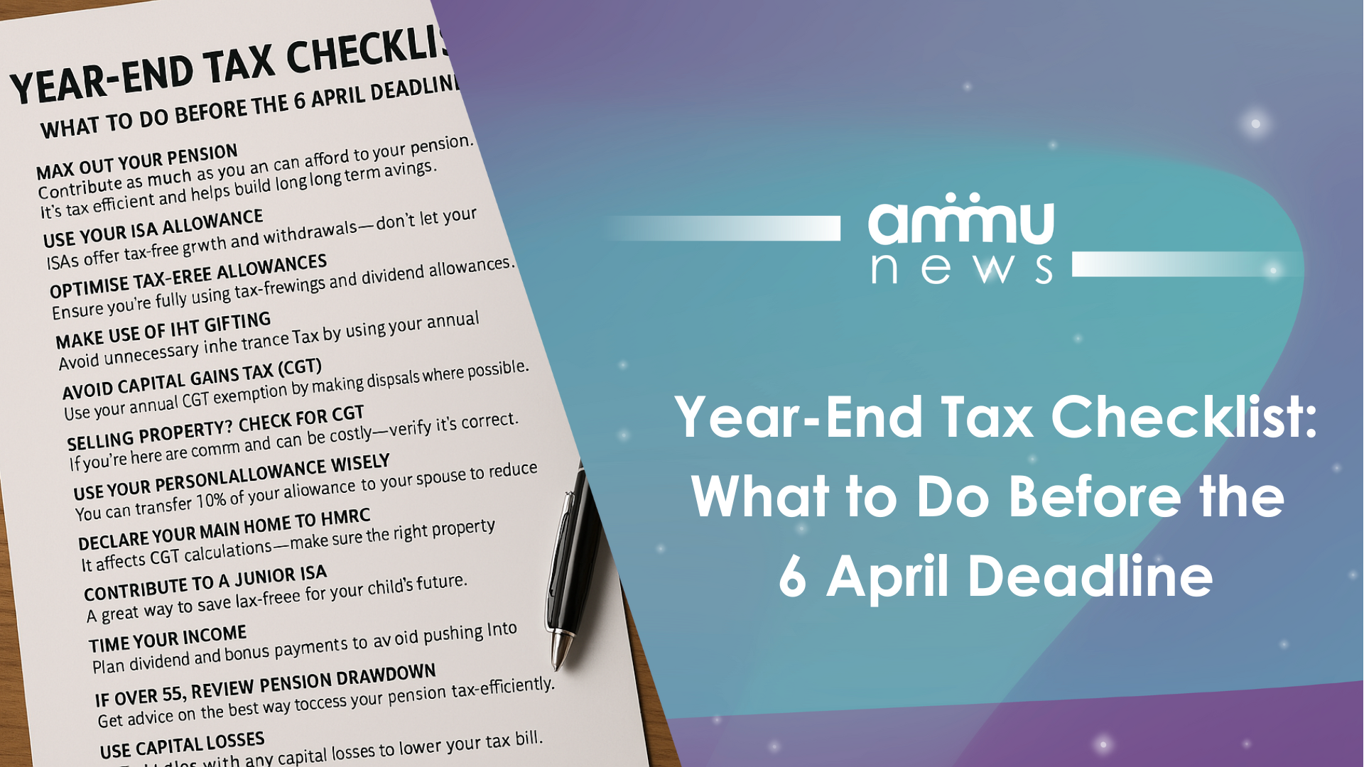 Year-End Tax Checklist: What to Do Before the 6 April Deadline
